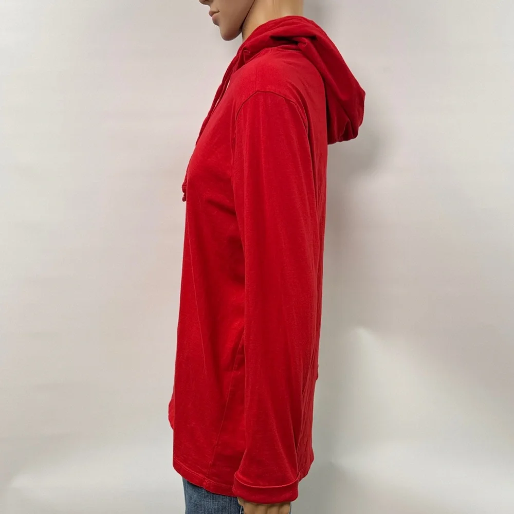 Polo Ralph Lauren Polo Bear Print Red Hooded Long Sleeve T-Shirt Size XL